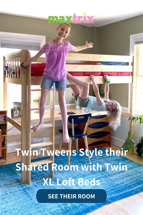 Twin Tweens Style their Shared Room with Twin XL Loft Beds in 2021 ...