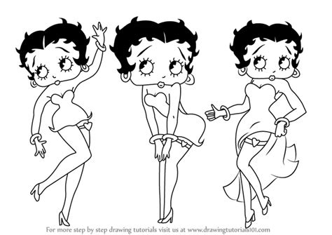 Learn How to Draw Betty Boop (Betty Boop) Step by Step : Drawing Tutorials