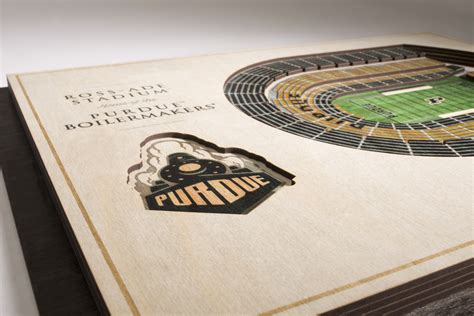 Purdue Boilermakers Football 3D Wood Stadium Replica (5 Layer) — 3D WOOD MAPS - BELLA MAPS