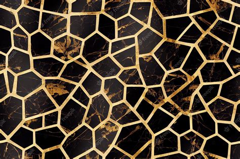 Premium Photo | Black and gold marble texture seamless pattern