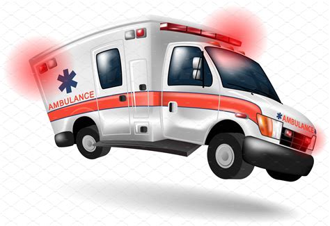 ambulance speeding ,vector cartoon by iconerstock on @creativemarket | Ambulance, Firefighter ...