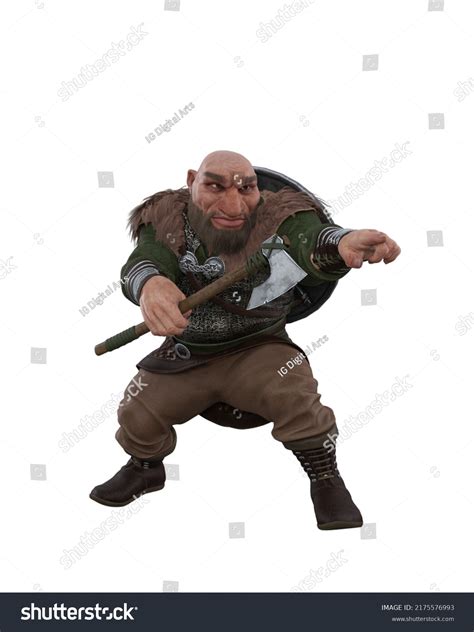 Fantasy Warrior Dwarf Wearing Armour Shield Stock Illustration ...