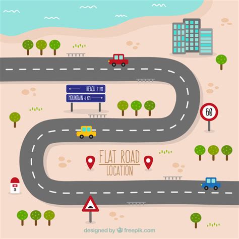 Premium Vector | Road map in flat design | Road map design, Map, Roadmap