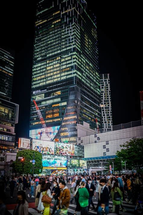 Shibuya Scramble Square Night View Editorial Stock Photo - Image of ...