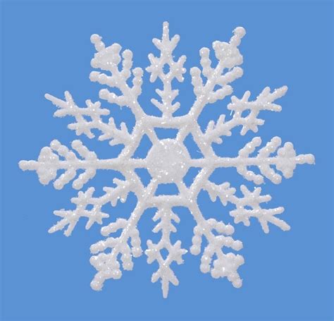 Glitter Snowflake Ornaments: 4 inch White Glitter Snowflakes - Walmart.com - Walmart.com