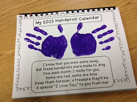 Handprint Cover Page | Handprint calendar, Handprint calendar preschool ...