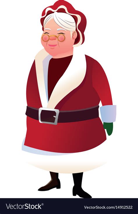 Cartoon mrs claus merry christmas and new year Vector Image