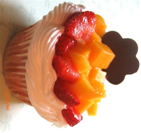 Fruit-topped cupcake