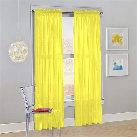 Sheer Bright Yellow Curtains – Curtains & Drapes