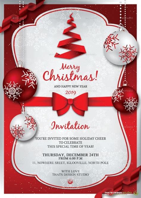 How You Can Attend Elegant Christmas Invitation Template… | Christmas party invitation template ...