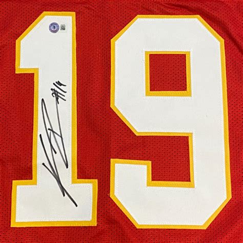 Kadarius Toney Autographed Kansas City Chiefs Custom #19 Red Jersey Signed on the 1 - Beckett ...