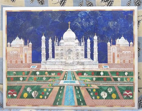 Multicolor Marble Taj Mahal Inlay Work Panel, For Home, Thickness: 12mm ...