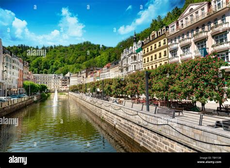 karlovy vary canal and beautiful architecture Stock Photo - Alamy