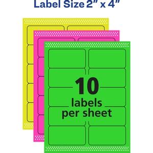 Avery 2"x4" Neon Shipping Labels, Sure Feed, 150 Labels (5978) - AVE5978 - Shoplet.com