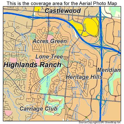 Aerial Photography Map of Lone Tree, CO Colorado