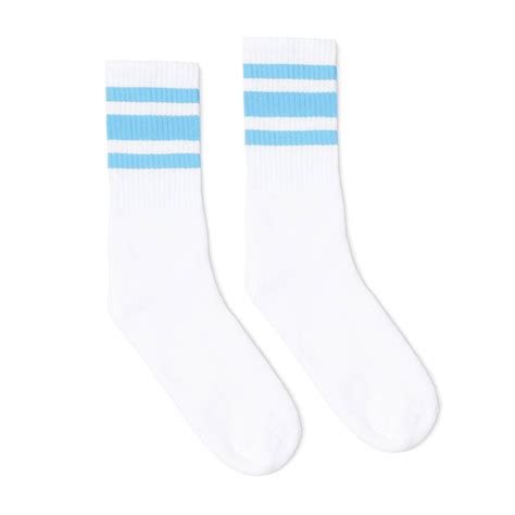 SOCCO I Carolina Blue Striped Socks I Made in USA