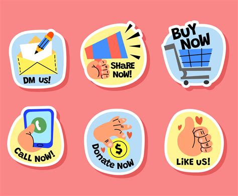 Set Of Actions Chat Stickers Vector Art & Graphics | freevector.com