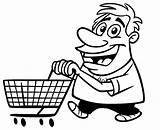 Grocery Cart Coloring Pages sketch template