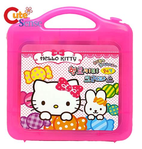 Sanrio Hello Kitty 24 Color Crayons Drawing Art Set | eBay