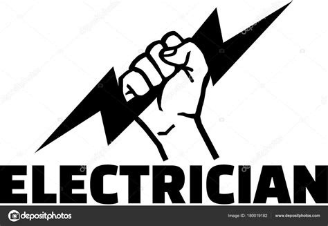 Electrician word with hand with bolt Stock Vector Image by ©miceking ...