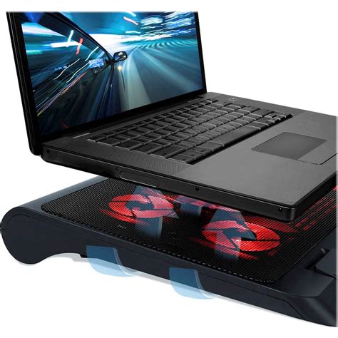 ENHANCE Gaming Laptop Cooling Pad Stand with LED Cooler Fans Red ENGXC10100RDEW - Best Buy