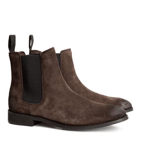 H&m Suede Chelsea Boots in Brown for Men (Dark brown) | Lyst