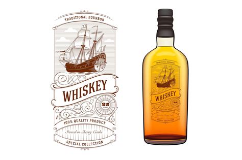 Vintage Whiskey Logo with Ship | Whiskey logo, Vintage logo, Whiskey