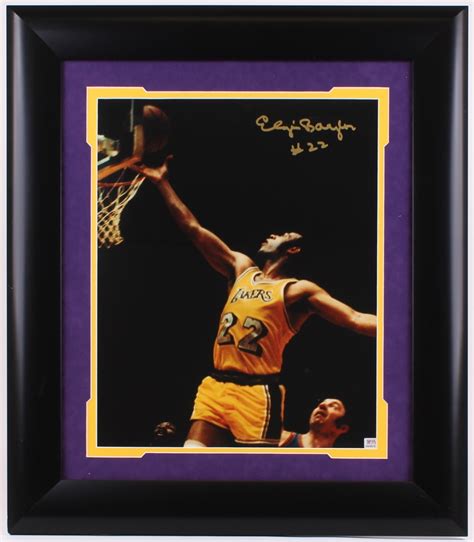 Elgin Baylor Signed Lakers 25.5" x 30" Custom Framed Photo (PSA) | Pristine Auction