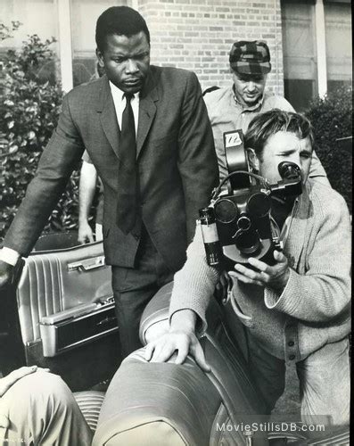 In the Heat of the Night - Behind the scenes photo of Sidney Poitier & Norman Jewison