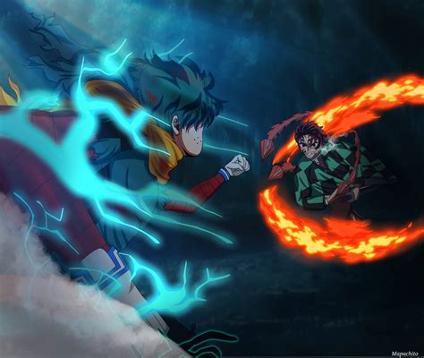 Deku seinen vs tanjiro devil by MapachitoArt on DeviantArt