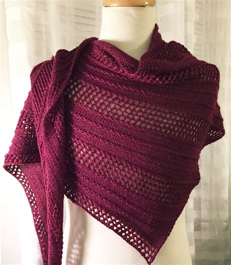 Knitting Pattern for Caprius Shawl - This asymmetrical, triangular shawl is knit from tip to end ...