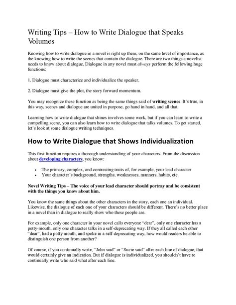 Writing Tips - How to Write Dialogue that Speaks Volumes by oolongmedia ...