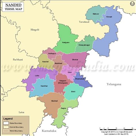 Tehsil Map of Nanded | Map, Nanded, World map