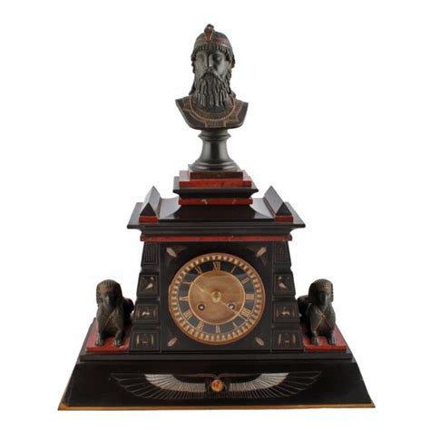 French Egyptian design clock - Graham Smith Antiques