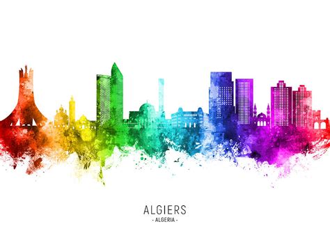 Algiers Algeria Skyline #37 Digital Art by Michael Tompsett | Pixels