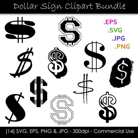 Dollar Sign SVG Bundle Dollar Sign Clip Art Dollar Sign - Etsy Finland