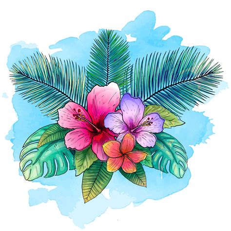Blue turquoise petal hawaiian hibiscus flower, Watercolor, Paint - Clip Art Library