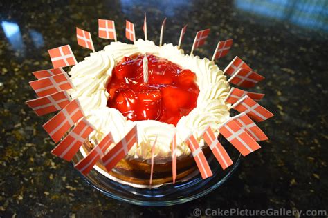 Danish Berries Cake with Mini Denmark Flags Hi-Res 1440P QHD