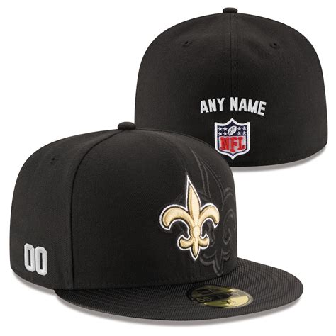 Men's New Era Black New Orleans Saints Custom On-Field 59FIFTY ...