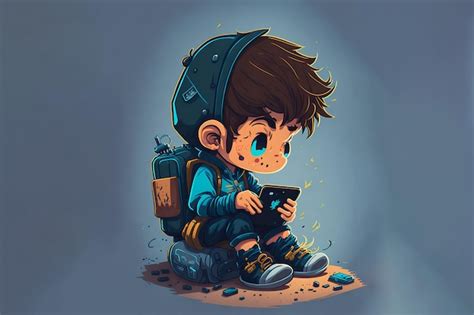 Premium Photo | A cartoon character with a phone in his hands