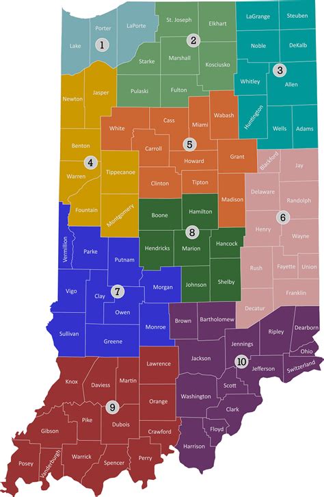 Indiana Counties and IASBO Regions - Indiana Association of School ...