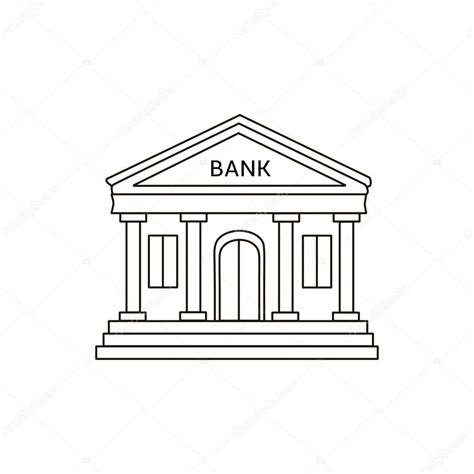 Bank building. Icon. Lines. Drawing Stock Vector Image by ©Yasyazagoruiko #114548676