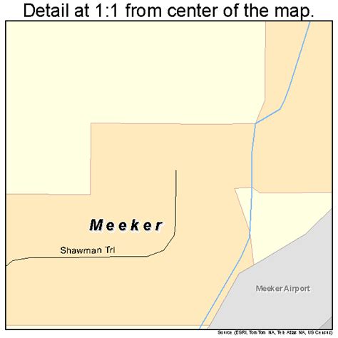 Meeker Colorado Street Map 0849875