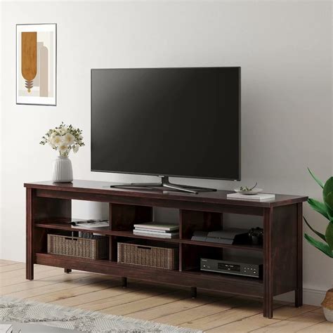 Farmhouse TV Stands for 75" Flat Screen Wood TV Cabinet Entertainment ...