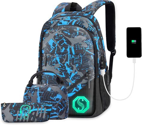 Amazon.com: Backpack for Boys, Kids School Backpack Set with USB ...