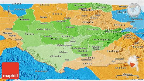 Political Shades Panoramic Map of Lilongwe