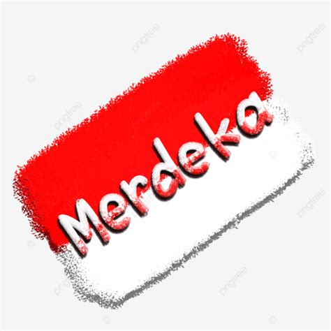 Merdeka Flag PNG Image, Indonesian Flag With Lettering Merdeka ...