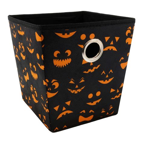 Paris Accessories Pumpkin Face Fabric Halloween Storage Bin - Shop ...