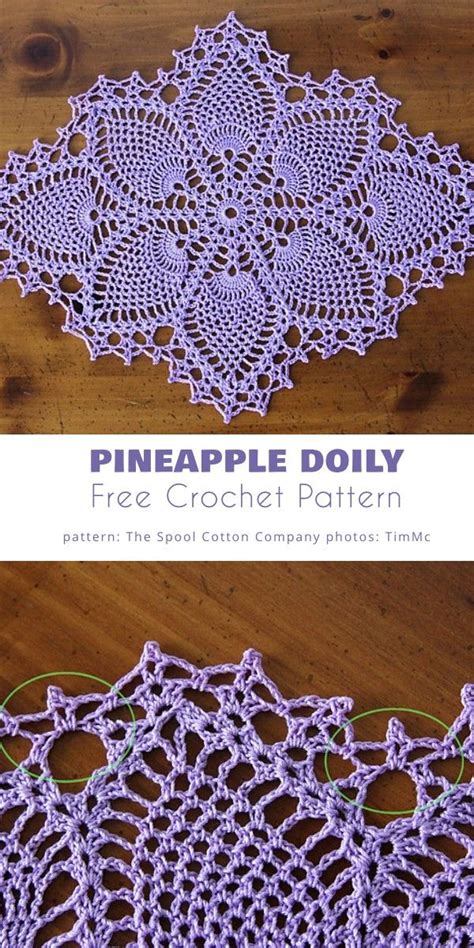 Pineapple Doily Ideas and Free Patterns in 2024 | Crochet tablecloth ...