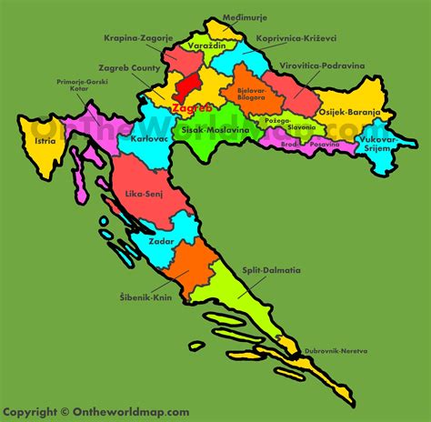 Administrative Map Of Croatia Images 16380 | The Best Porn Website